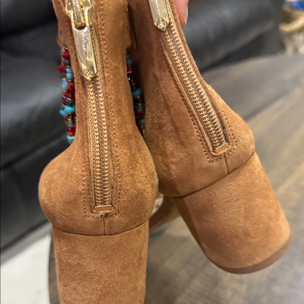 Beaded Tan Sandals - Picture 4 of 6